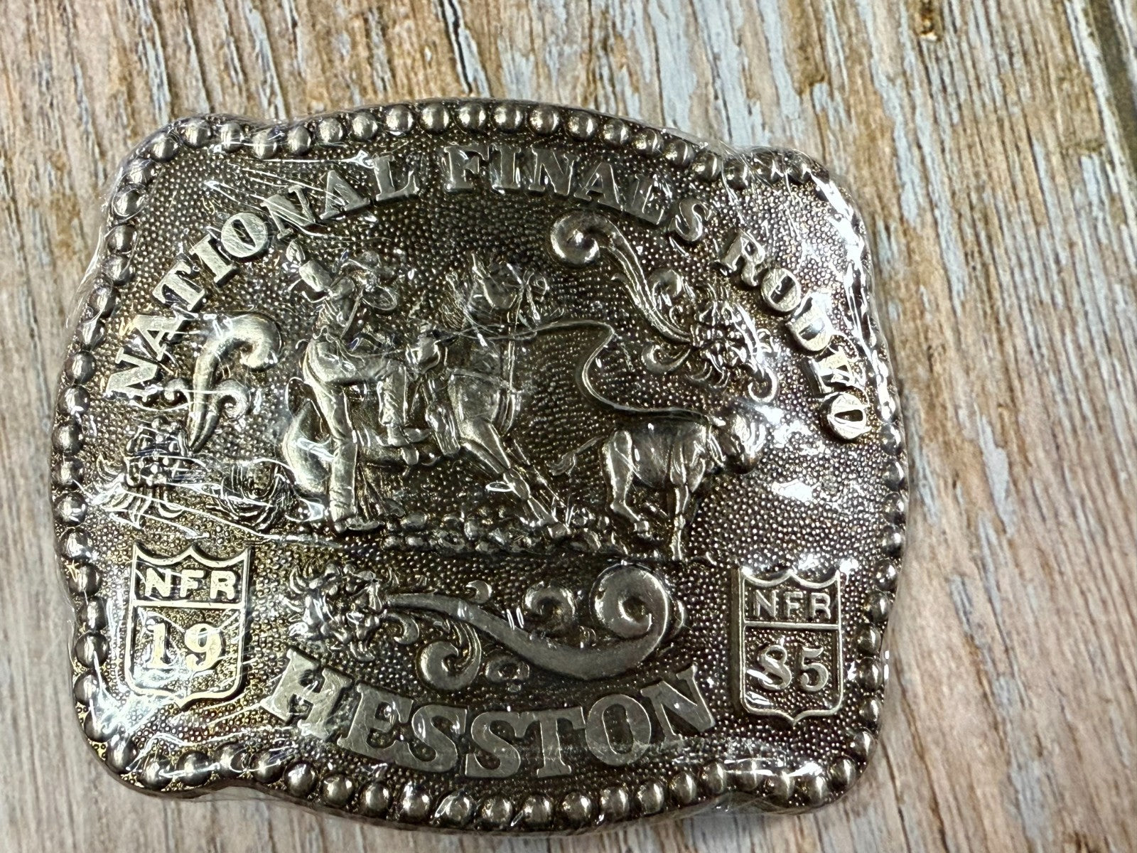1985 Hesston NFR National Finals Rodeo Calf Roping NOS Collectors Belt Buckle