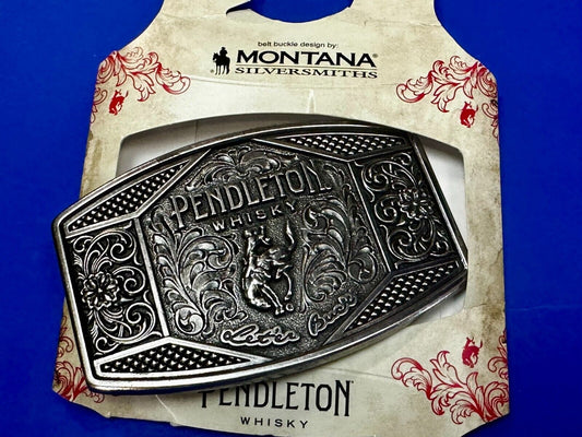 2022 Pendleton whiskey Let'er Buck Rodeo Cowboy Belt Buckle Montana Silversmiths
