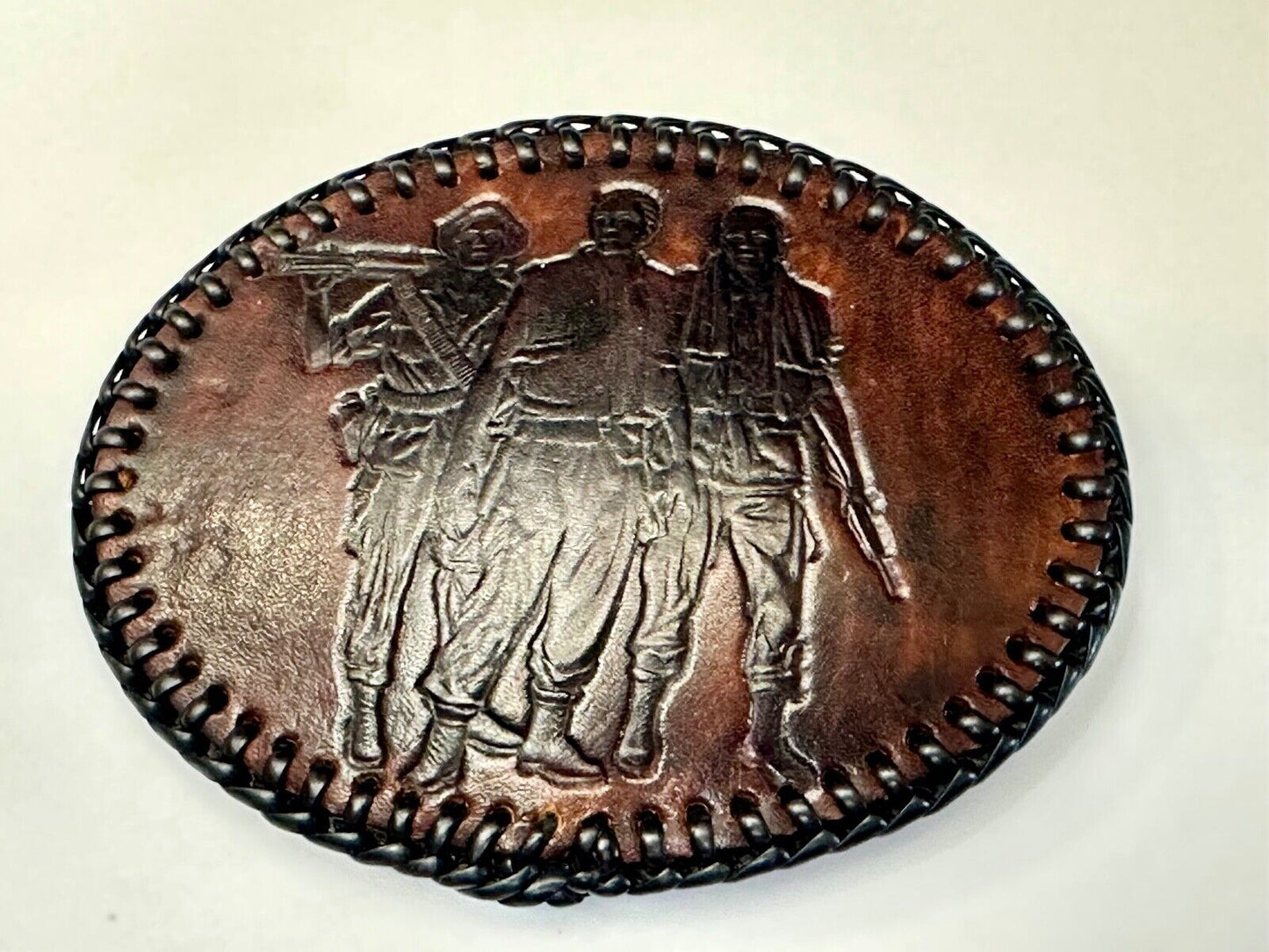 Vietnam War Memorial Three Soldiers Statue Washington DC Leather Belt Buckle