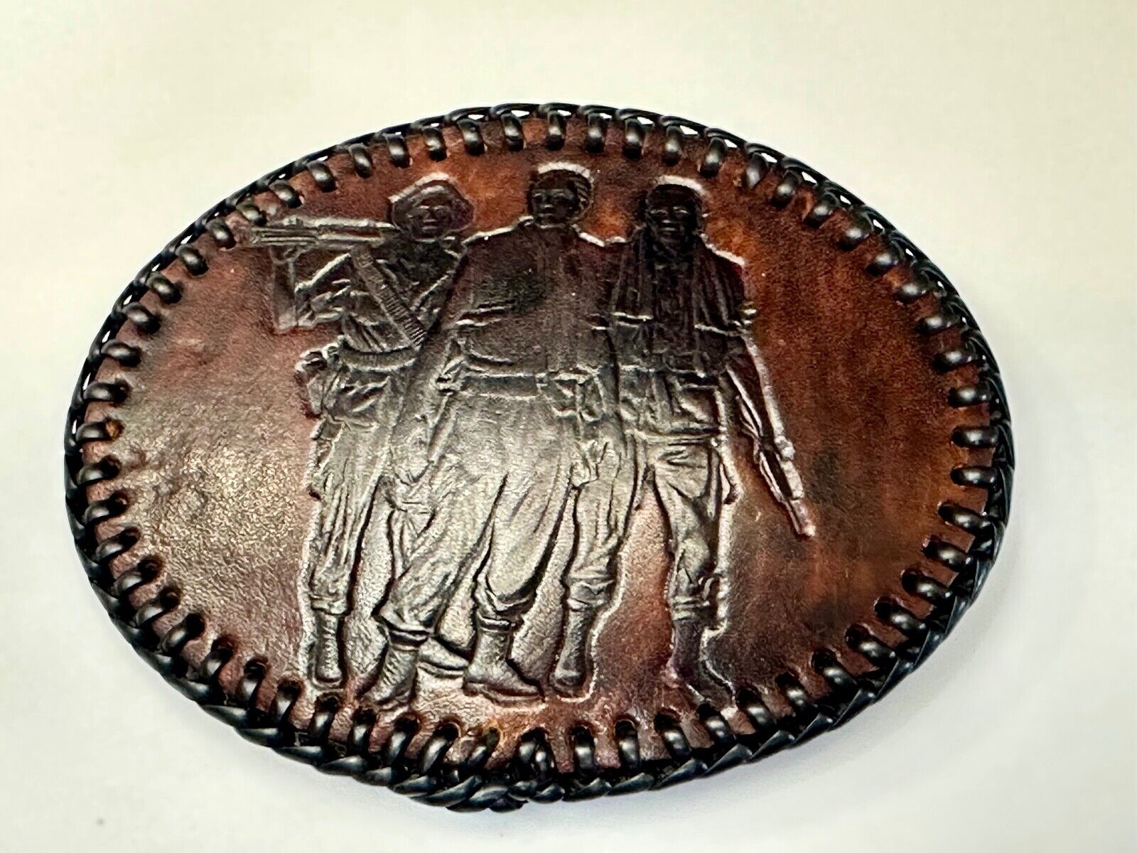 Vietnam War Memorial Three Soldiers Statue Washington DC Leather Belt Buckle