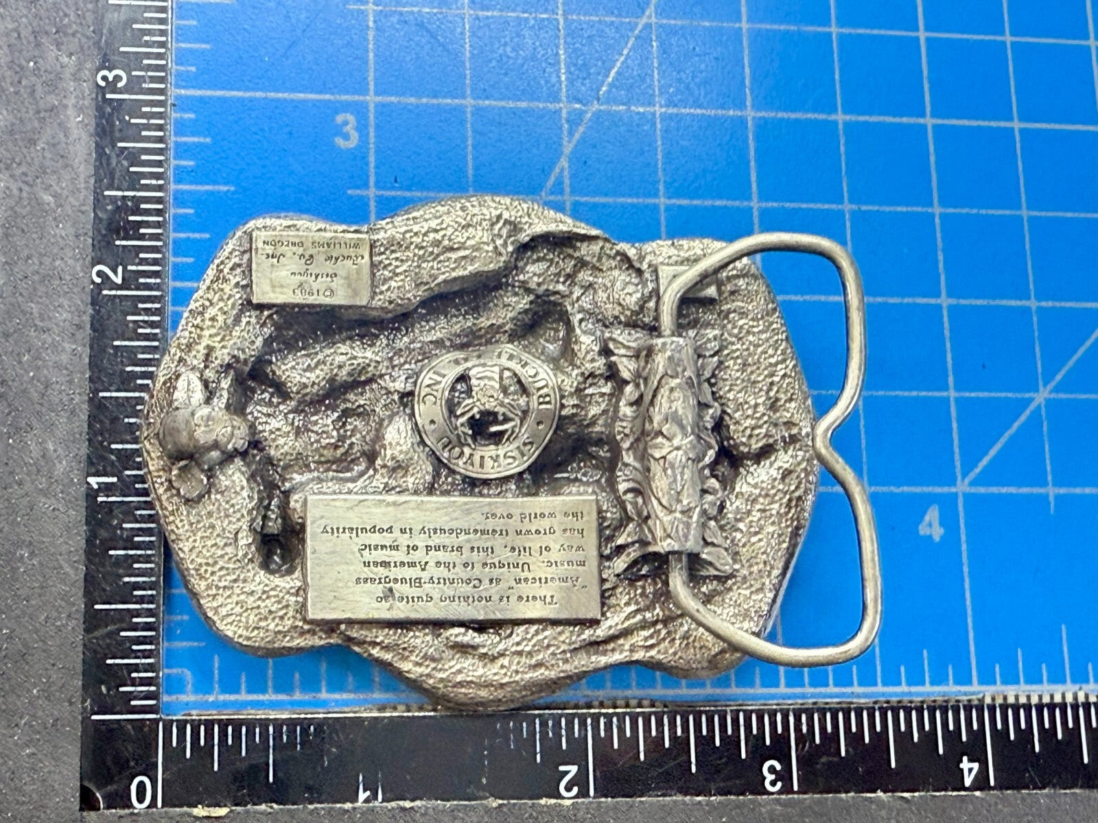 American Country Bluegrass Music Commemorate Vintage 1983 Siskiyou Belt Buckle