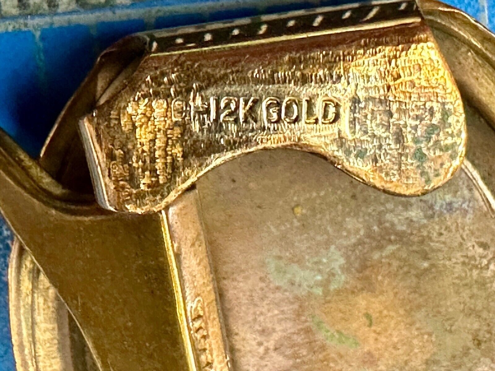 Art Deco gold filled 1/20 over plate Belt Buckle ready to engrave initial letter