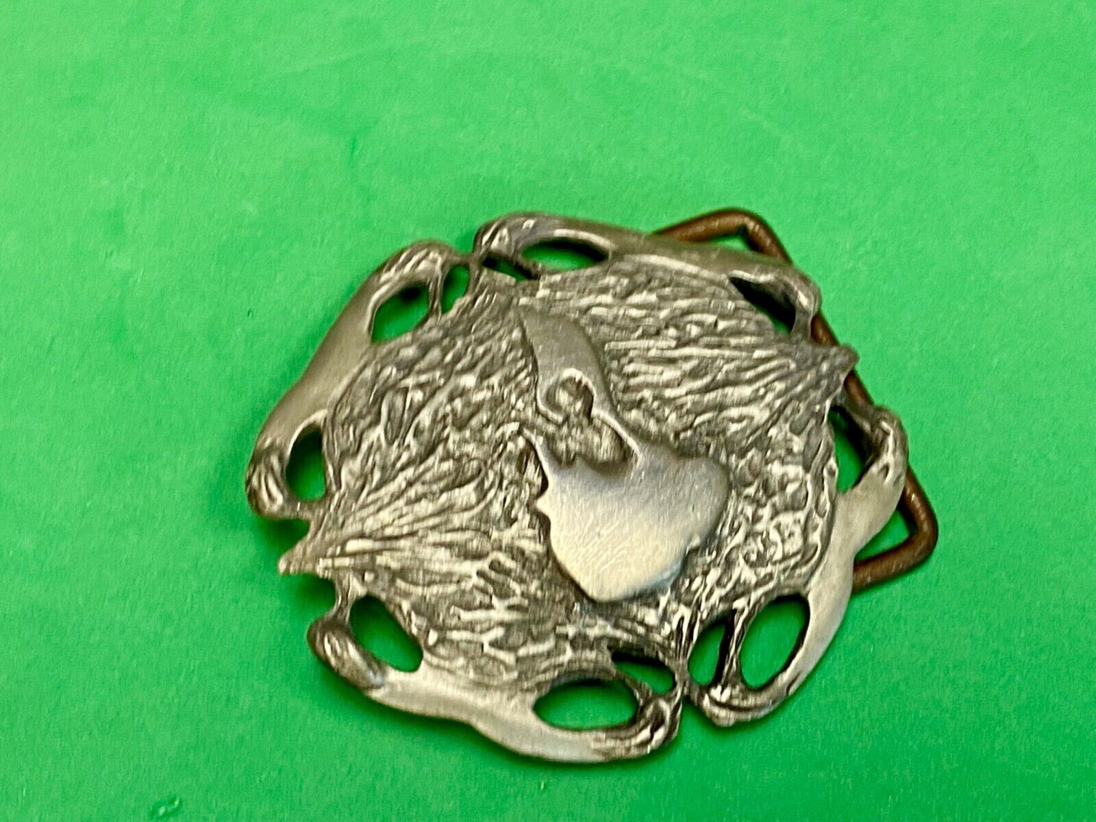 Abstract Duck, Birds Cowboys?   Unique Pewter Belt Buckle By Ojb 1999