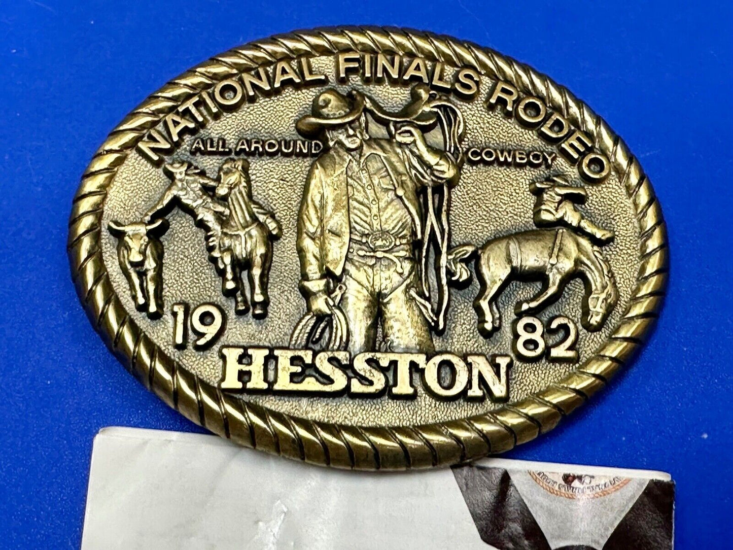 1982 Hesston National Finals Rodeo NFR Collectors Rodeo Cowboy Belt Buckle