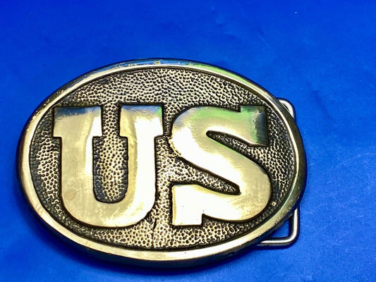US Civil War reenactment military costume Vintage Hand made Brass belt buckle