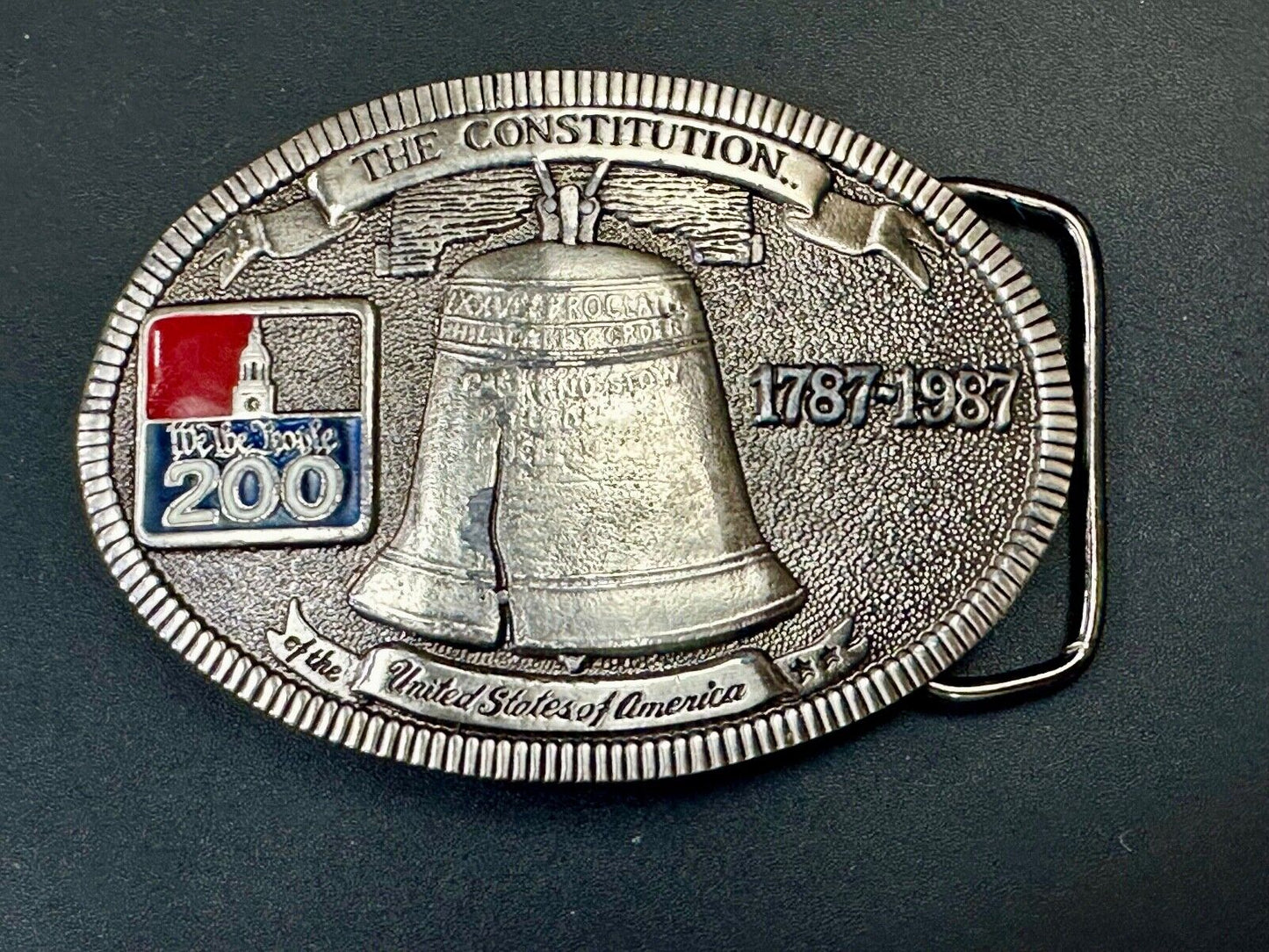 USA 200 year Celebration of the constitution Patriotic Liberty bell belt buckle