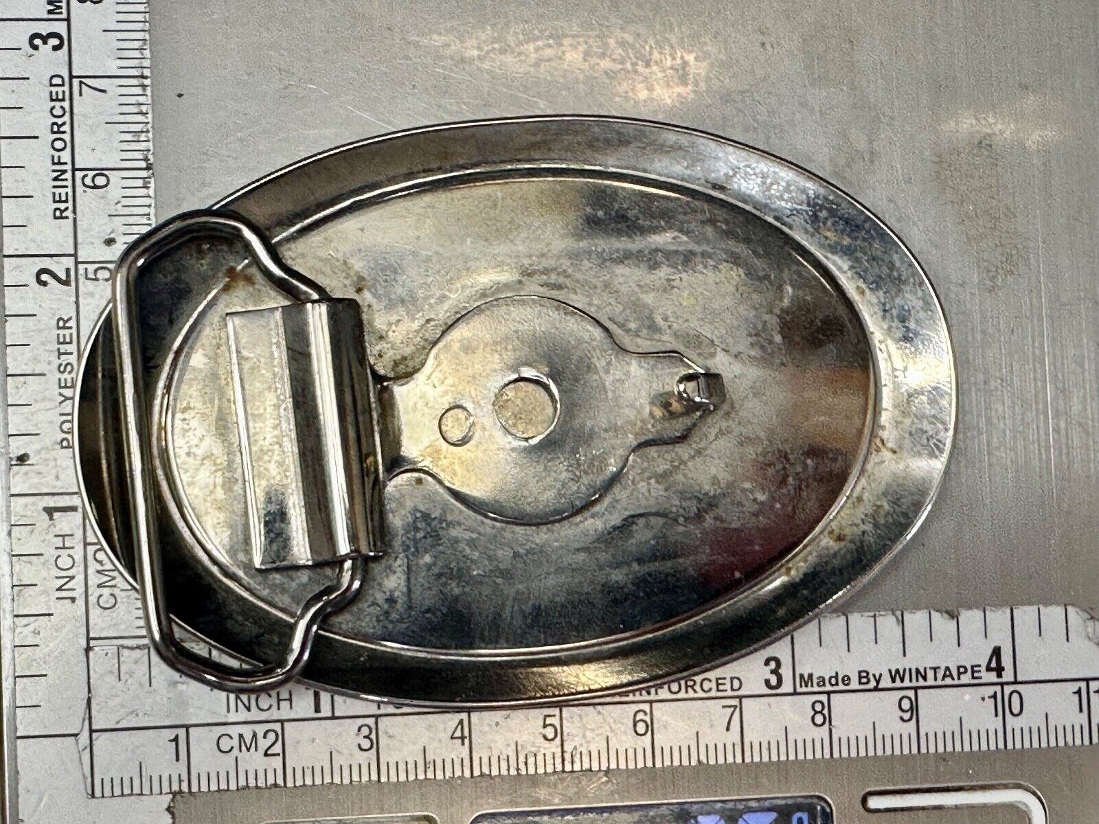 Artisan Trail Car Engine on retro swirl background Vintage Oval Belt Buckle