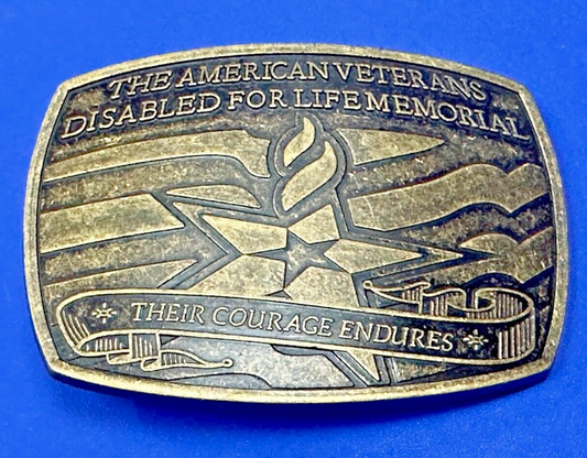 The Veterans Disabled for life Memorial - Their Courage Endures Belt Buckle