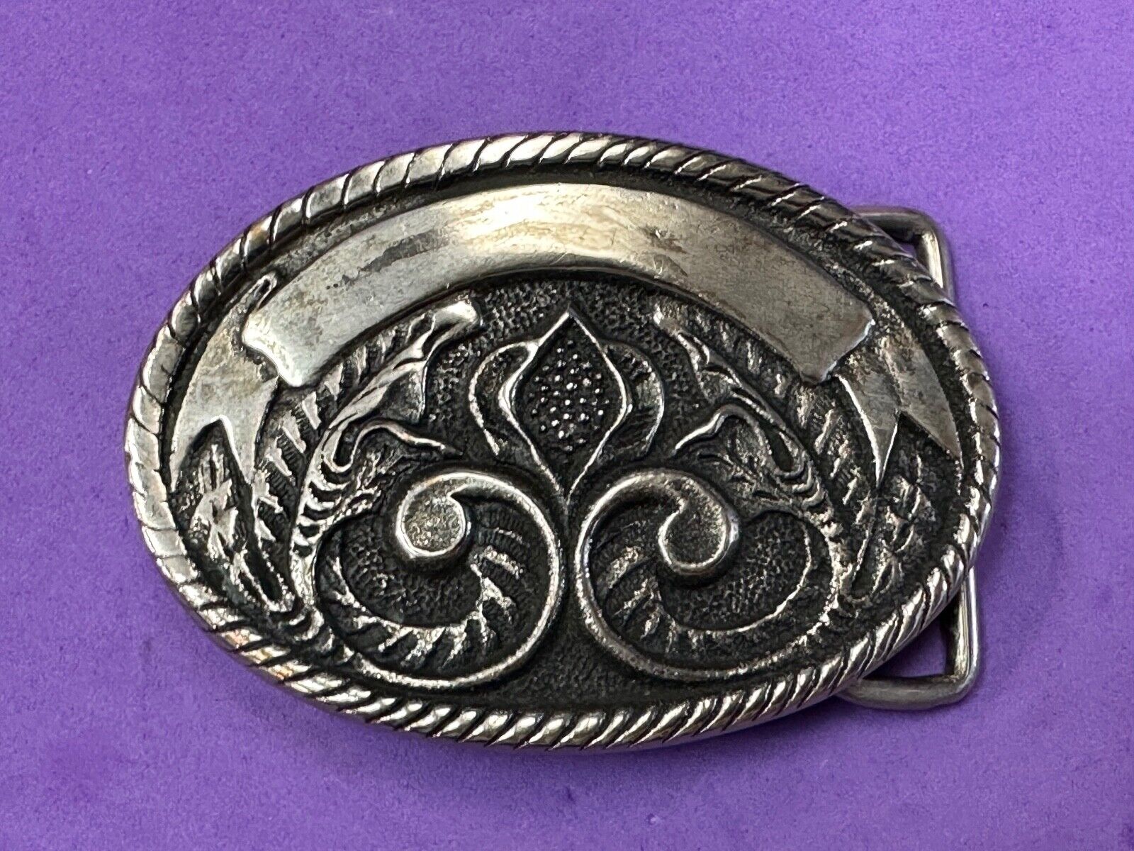 Award rodeo cowboy trophy belt buckle to engrave Pure Silver brass belt buckle