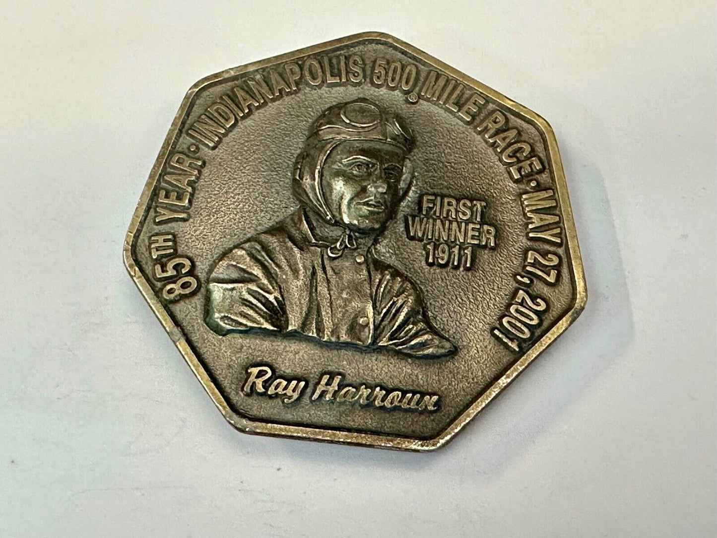85th Indianapolis 500 Race Day First winner Ray Harrow commemorative belt buckle