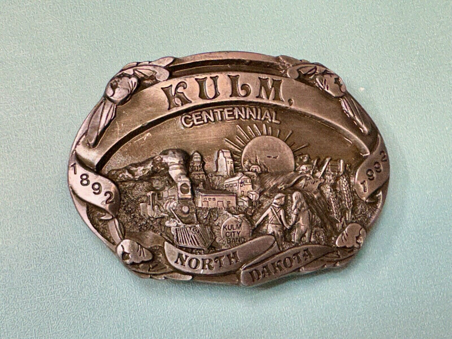 Vintage KULM North Dakota commemorative belt buckle by DART inc.