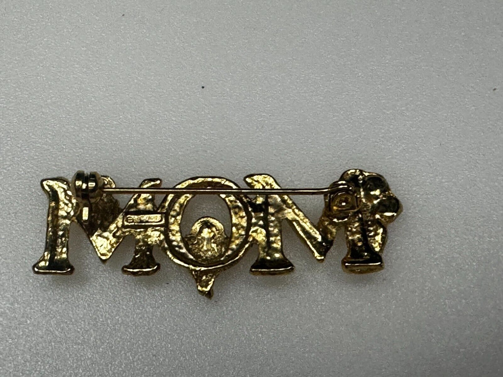 Angel MOM Mothers Day Gift Gold Tone Brooch Pin Signed  L. Razza