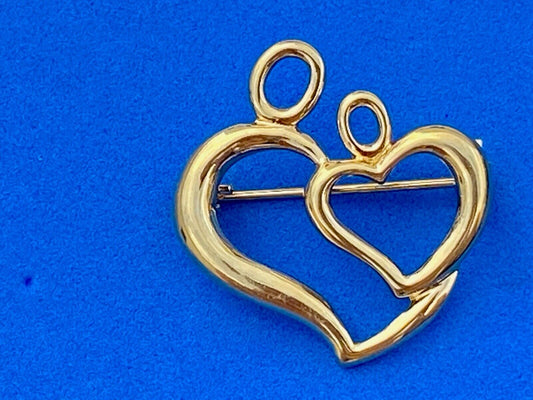 Vintage Brooch Scatter Pin Tie Tac Signed CTA Heart Victorian Antiqued 