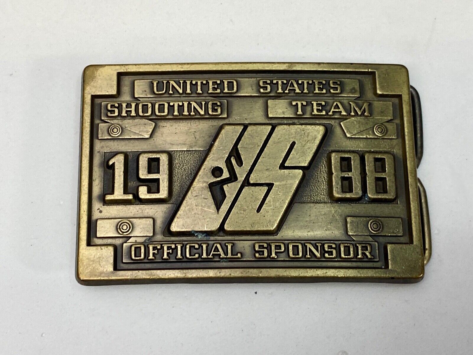 1988 Us Shooting Team Belt Buckle Official Sponsor 