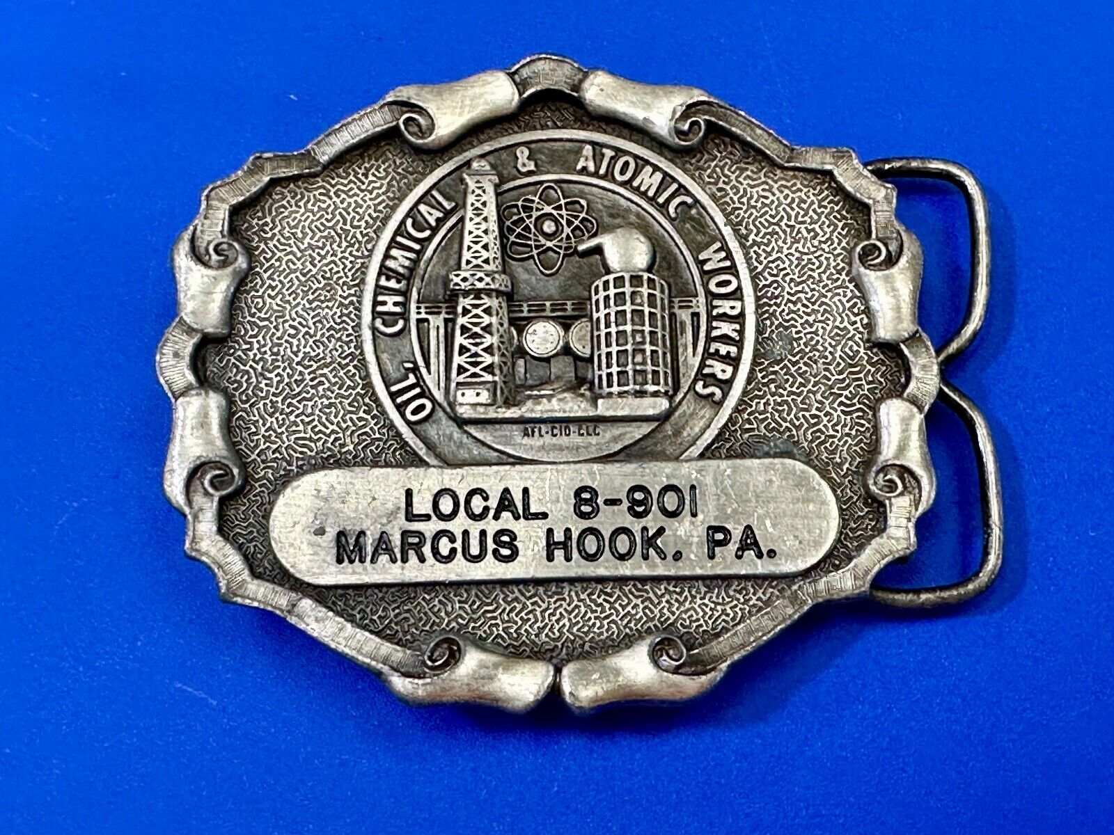 Union Oil Chemical Atomic Workers Local Marcus Hook PA  AFL-Cio belt buckle