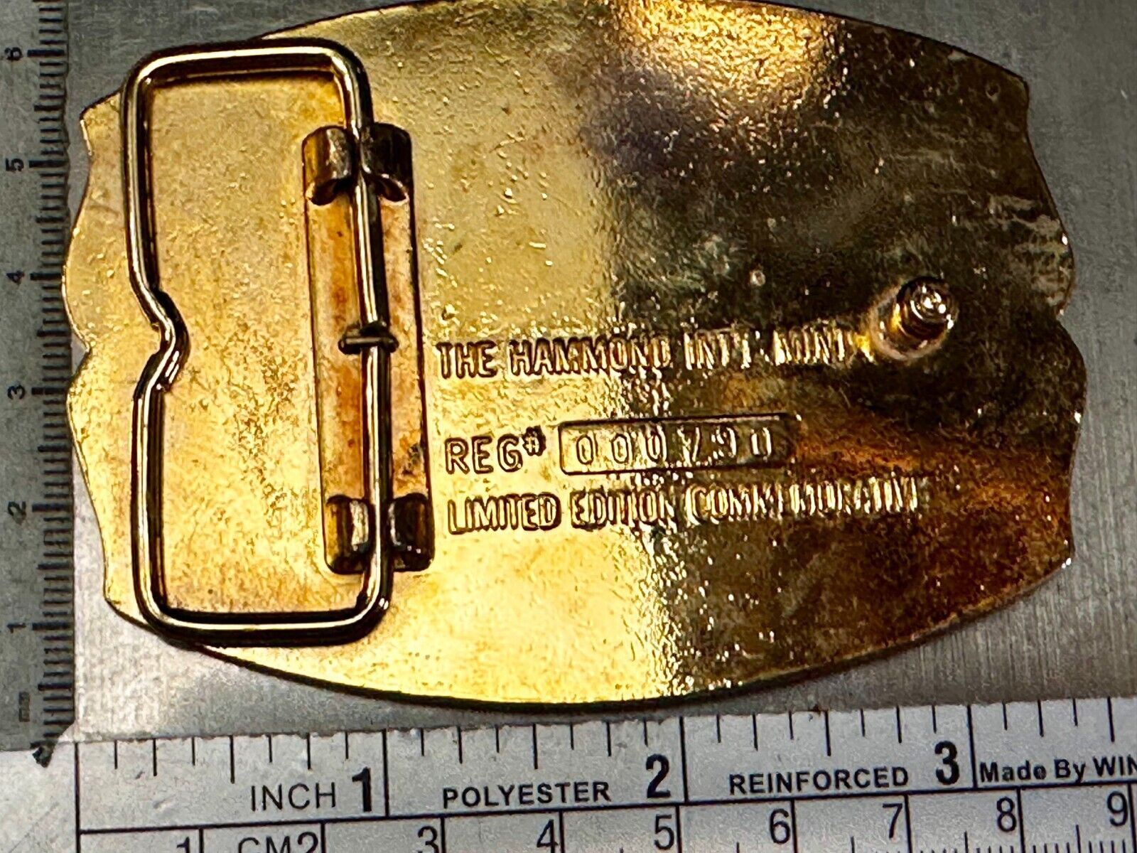 USA France Lady Liberty Statue Commemorative two tone Hammond Mint Belt Buckle