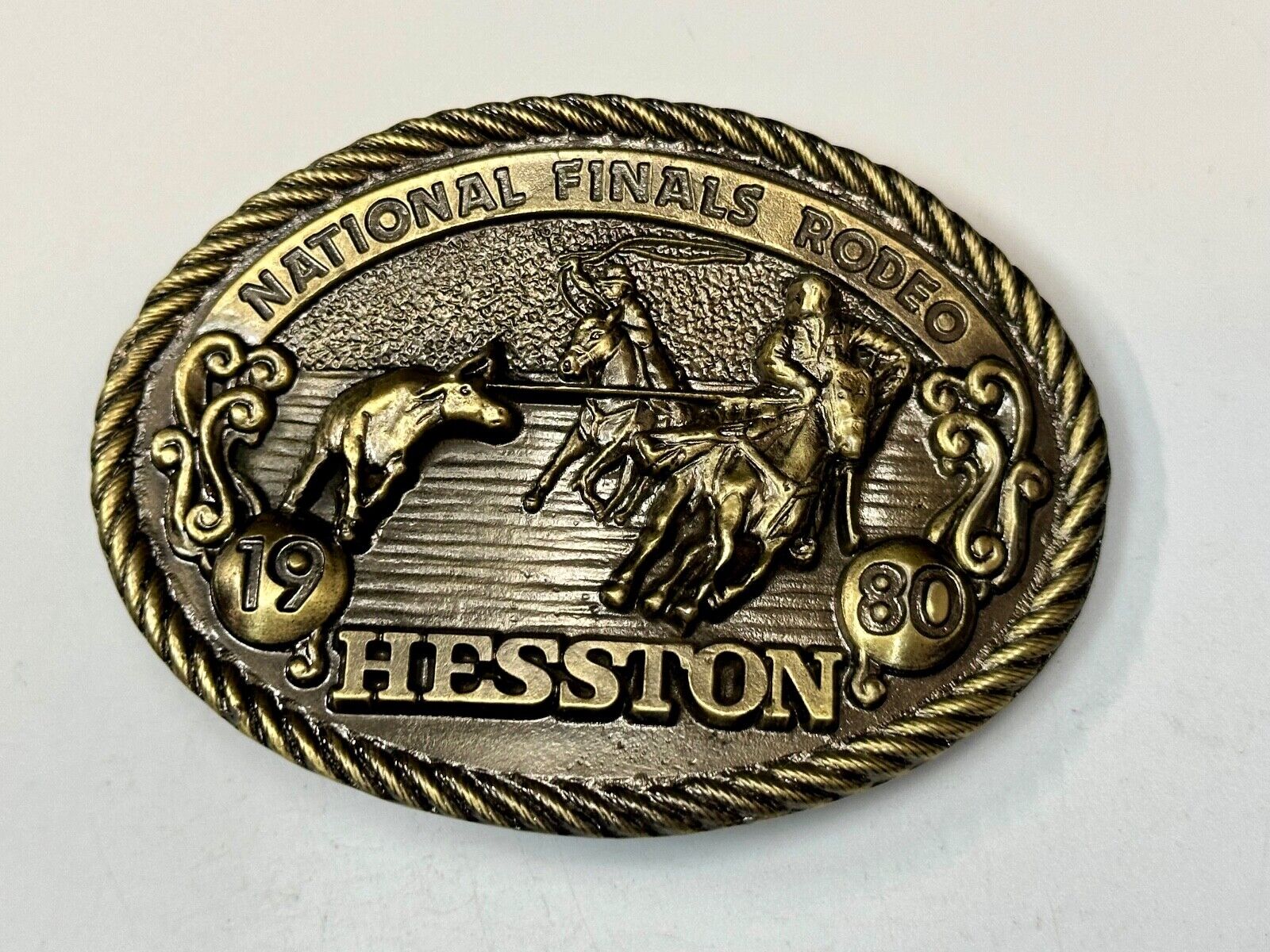 1980 Hesston National Finals Rodeo NFR Collectors Rodeo Cowboy Belt Buckle