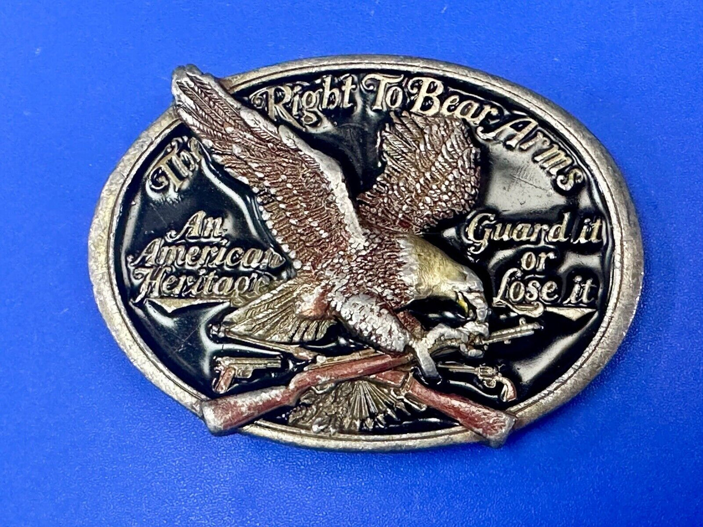 An American Heritage - Second Amendment gun laws Guard it or Lose it belt buckle