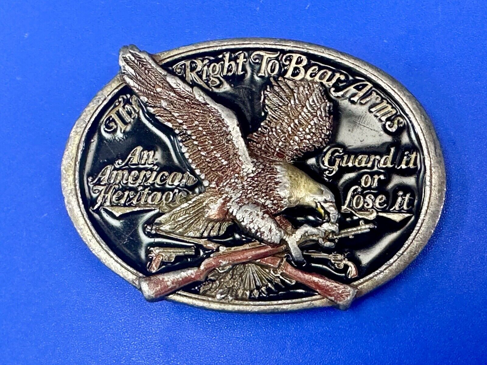 An American Heritage - Second Amendment gun laws Guard it or Lose it belt buckle