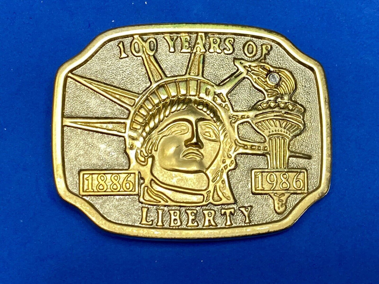 100 Years Of Lady Liberty - Nyc Iconic American Symbol Statue 1986 Belt Buckle 