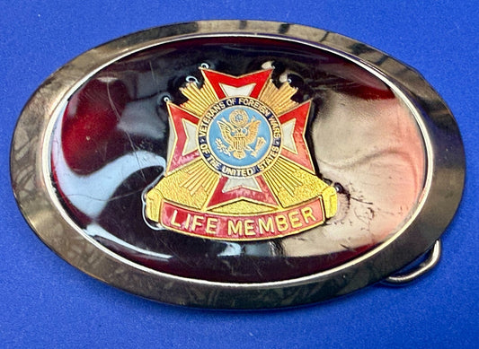 Veterans of Foreign Wars of United States Life Member Commemorative Belt Buckle