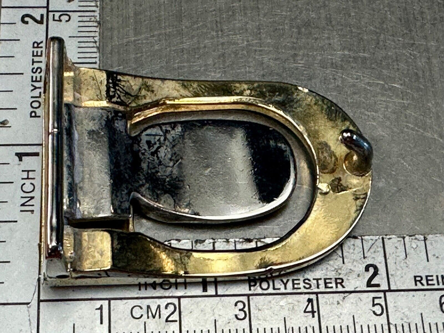 Vintage Letter monogram Initial P - Two Tone swinging belt buckle