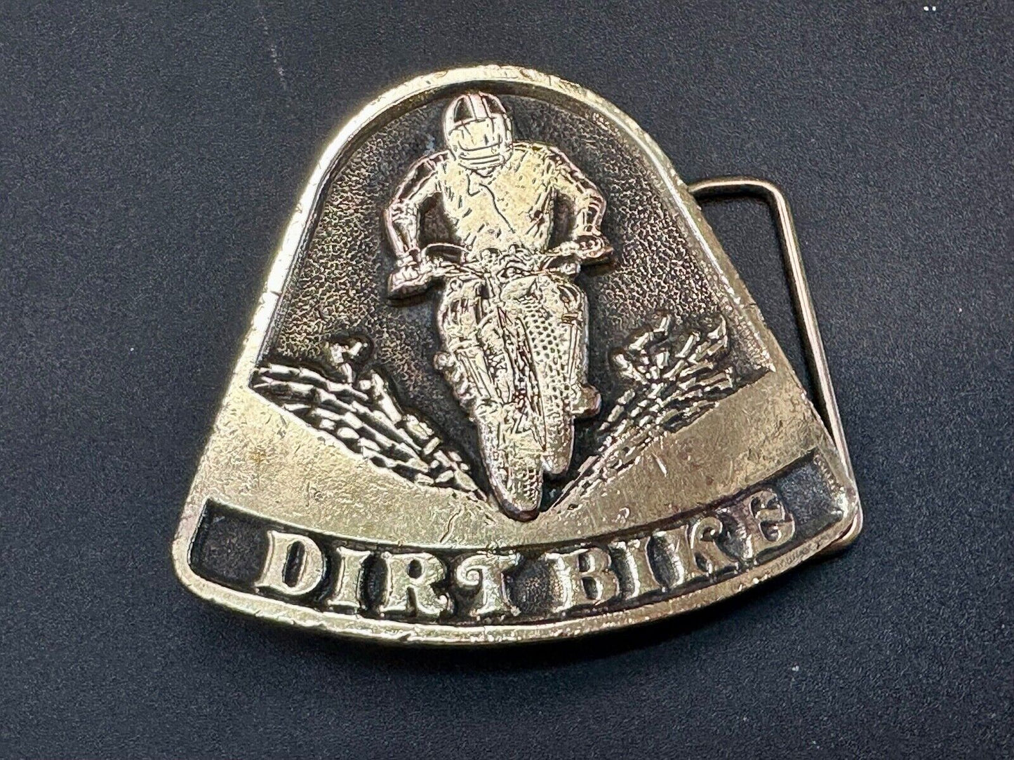 Vintage 1975 Dirt Bike Adzes sporting biking motorcycle belt buckle