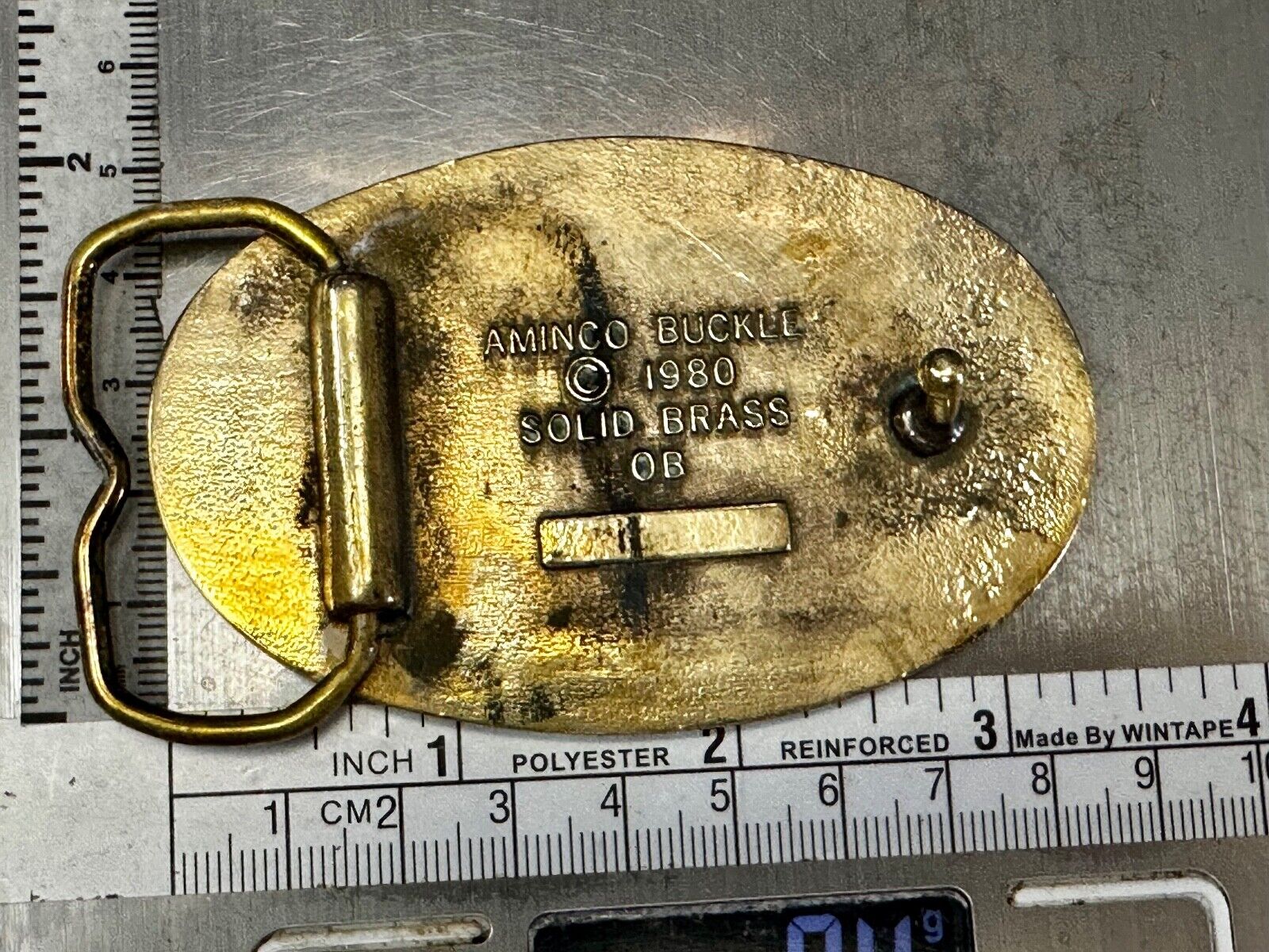 A Genuine Mechanic We come through in a clutch -Aminco 1980 Brass Belt Buckle