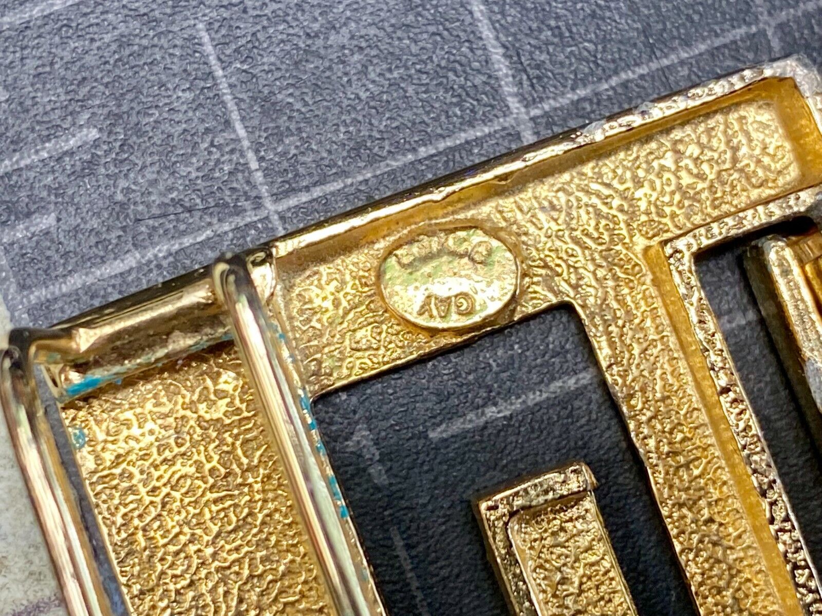 Vintage Gay Boyer Signed Two Piece Interlocking Belt Buckle