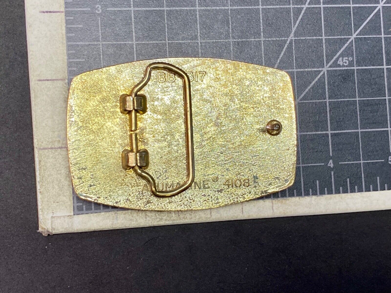 Alumaline 4108 faux leather and brass tone southwestern style belt buckle