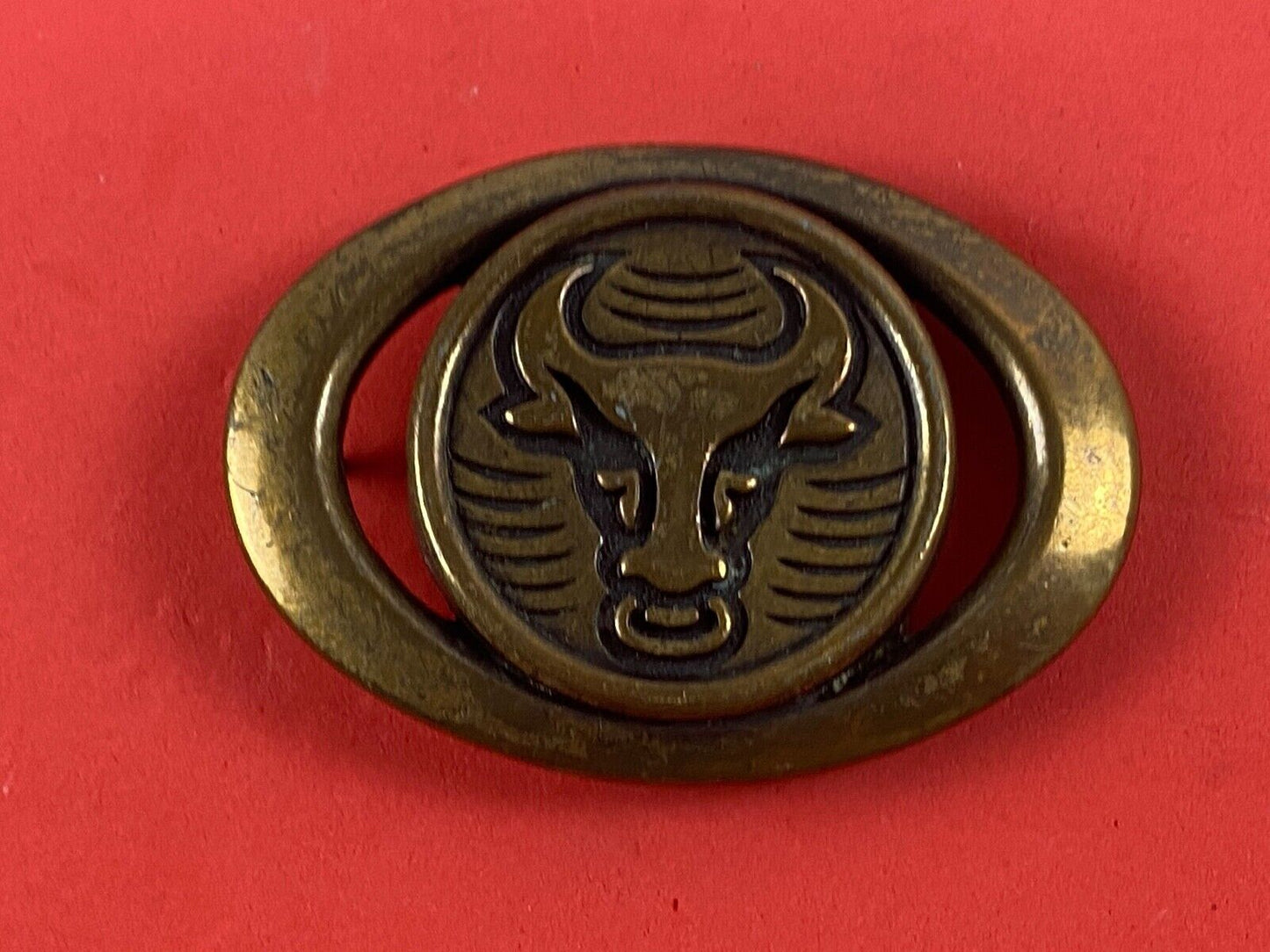 Vintage Diablo Cow Skull Western Belt Buckle 