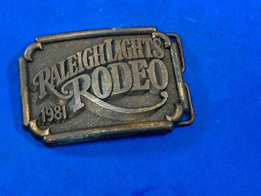  BELT BUCKLE, " RALEIGH LIGHTS RODEO   Cigarette company sponsored event 