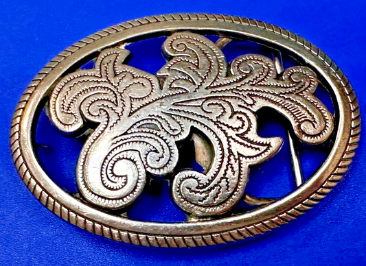 Vintage Floral Pattern Open Work See Through Silver Color Belt Buckle