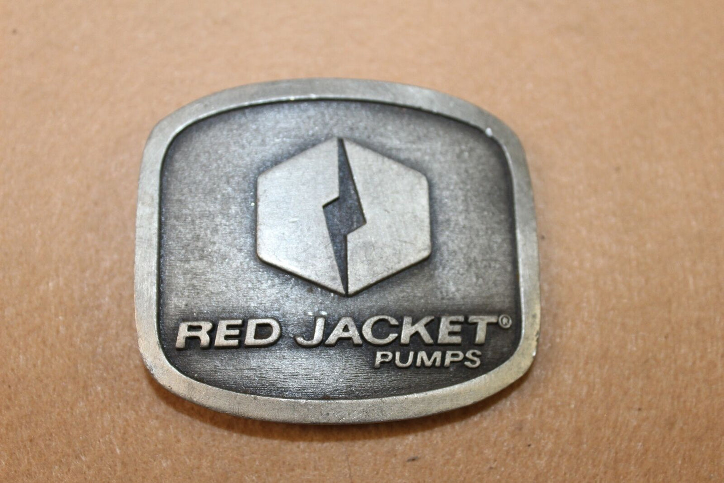 Vintage Distressed Red Jacket Pumps Belt Buckle 