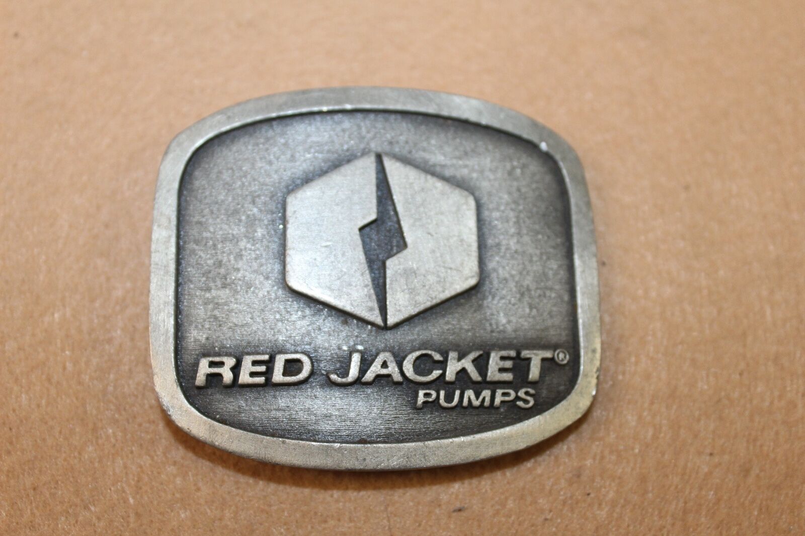 Vintage Distressed Red Jacket Pumps Belt Buckle 