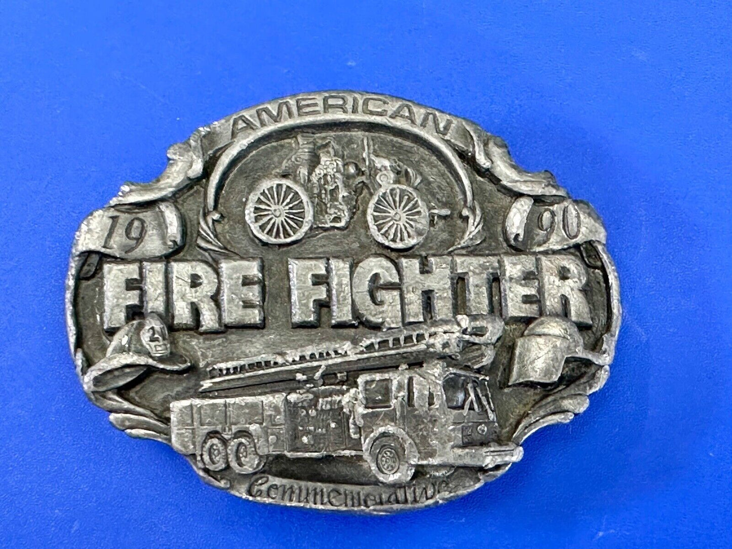 American Fire Fighter Commemorative Hook & Latter Arroyo Grande belt buckle