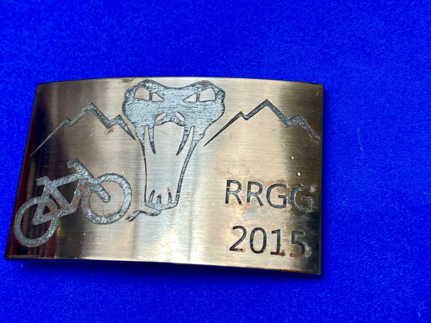 Used 2015 RRGG Mountain Bike Belt Buckle Viper Logo Event Trail Ride Race BMX