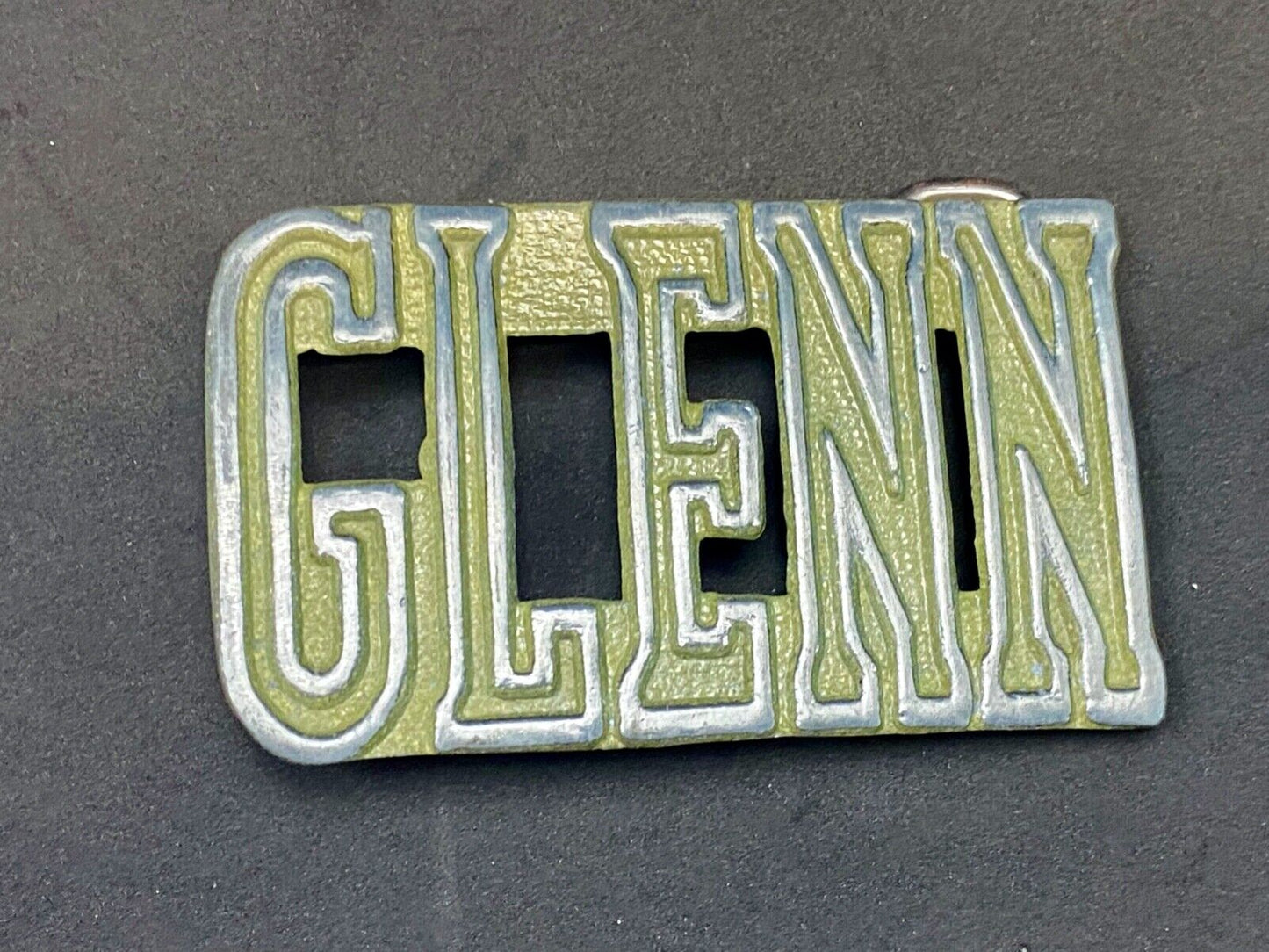 Vintage Glenn Name Block Letter Belt Buckle By The Chad Mfg. Denver Co