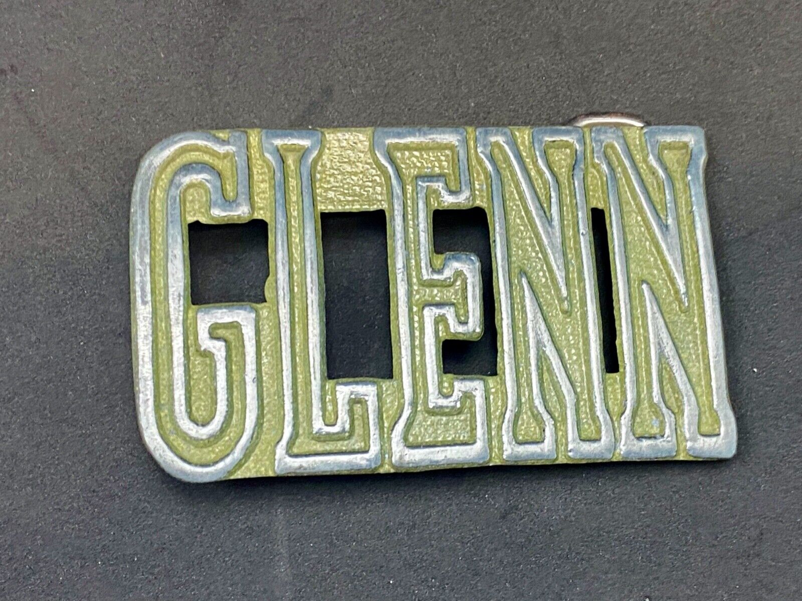 Vintage Glenn Name Block Letter Belt Buckle By The Chad Mfg. Denver Co