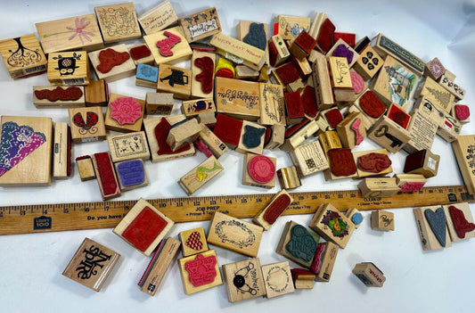 7.4 Pounds of Rubber Stamps HUGE LOT - Mostly NEW! Scrapbook Teachers SCORE!