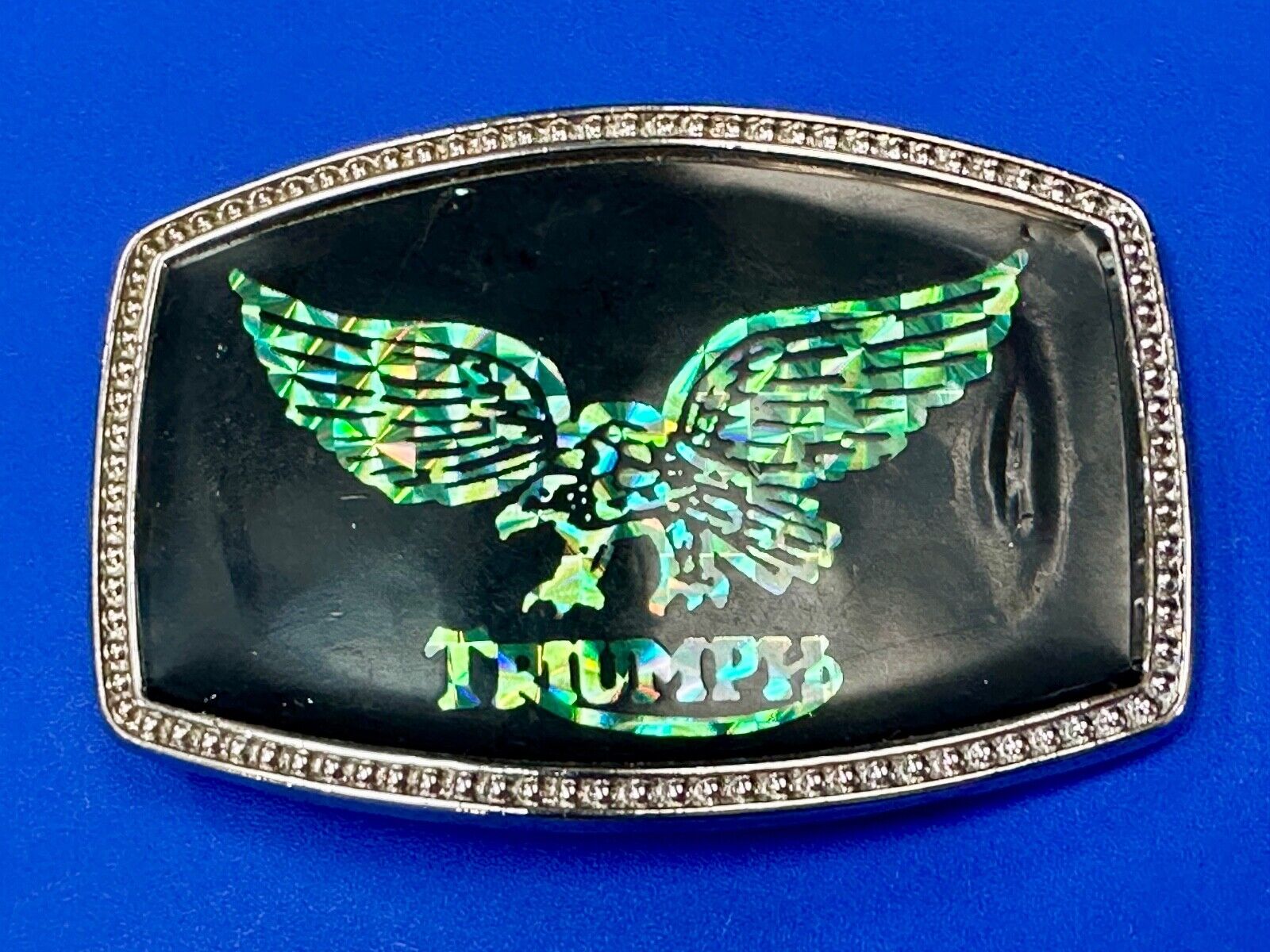 TRIUMPH MOTORCYCLES Eagle emblem Holographic retro style logo belt buckle