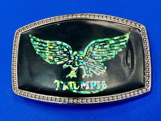 TRIUMPH MOTORCYCLES Eagle emblem Holographic retro style logo belt buckle