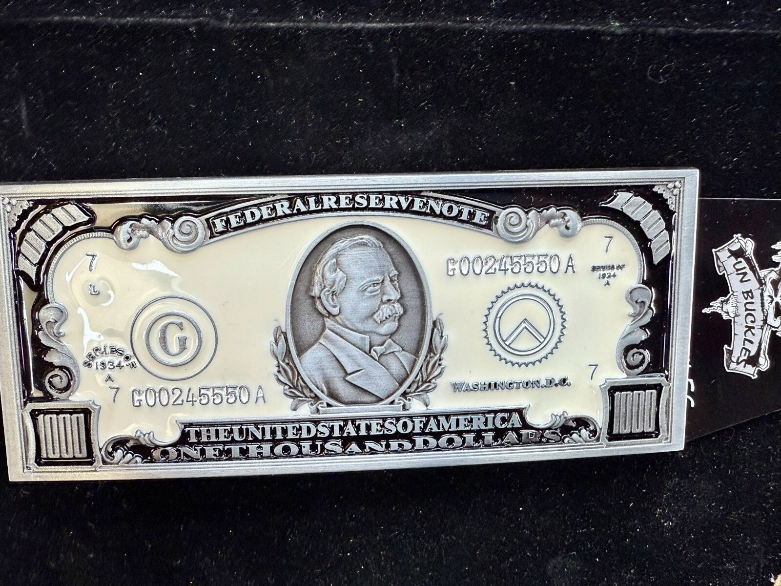 Thousand Dollar Bill New LARGE Novelty Belt Buckle