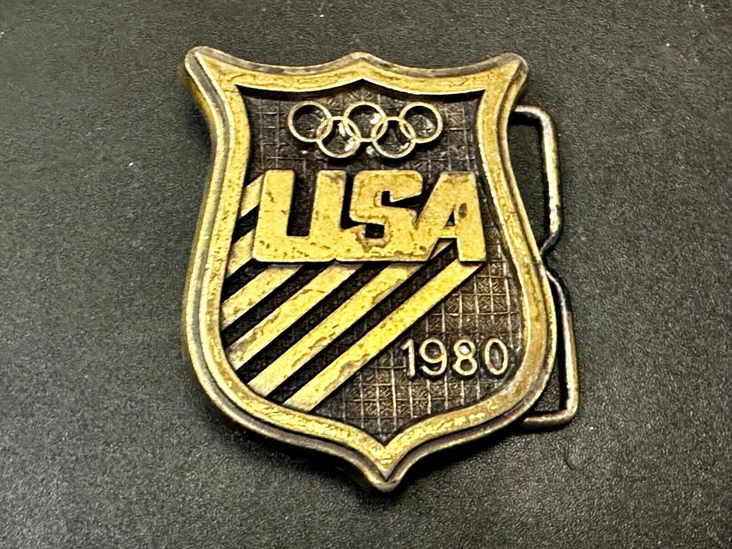 1980 USA Olympic Committee Vintage Paul Rollins Belt Buckle by RJ