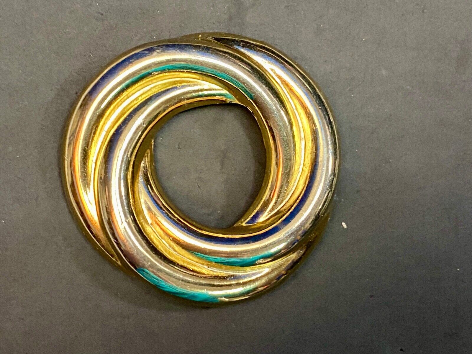 Vintage Gold Tone Multiple Stacked Rings Victorian Dress Belt Buckle 