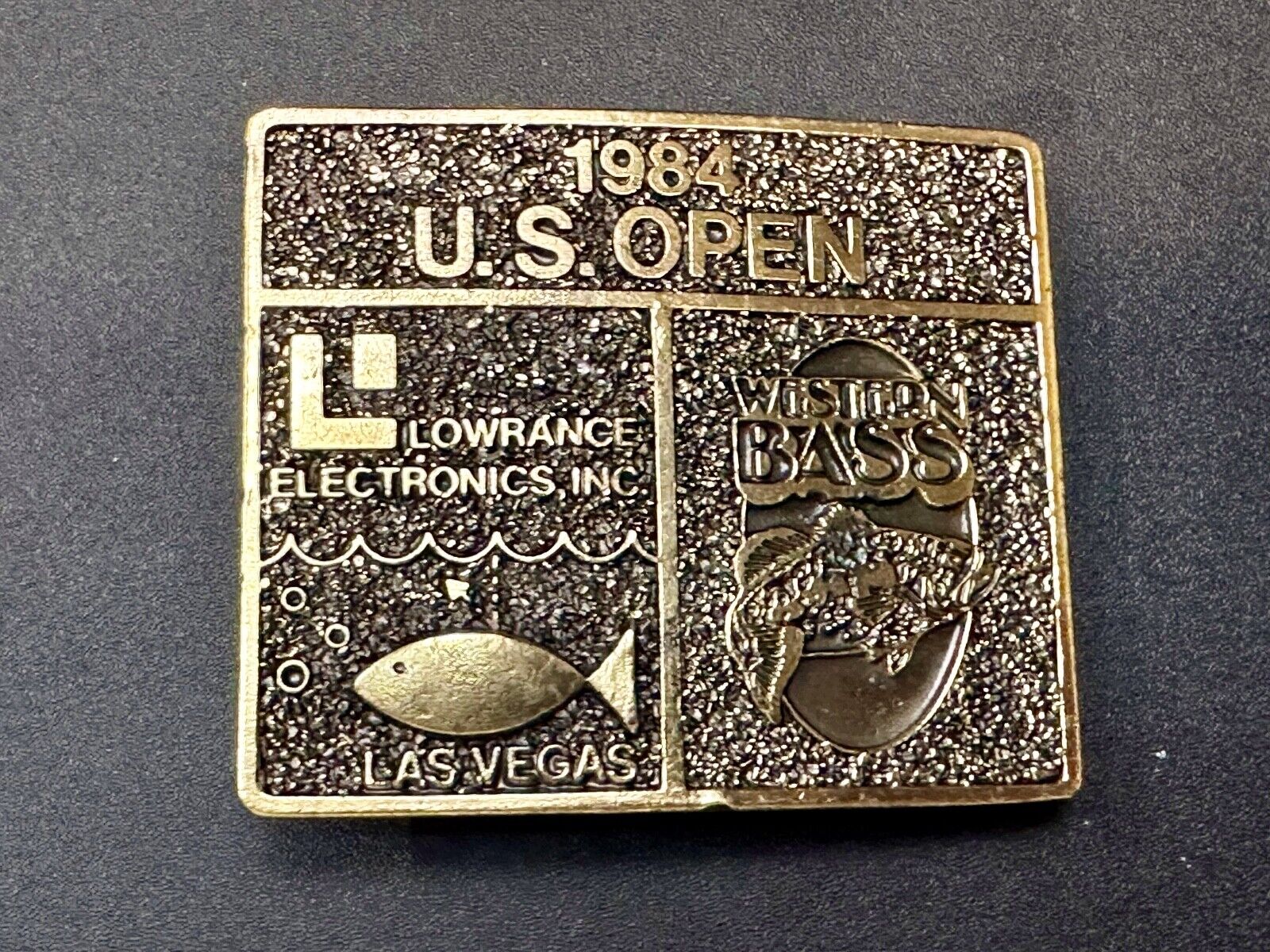 1984 US Open -Western Bass  Lawrence Electronics The Great American Belt Buckle