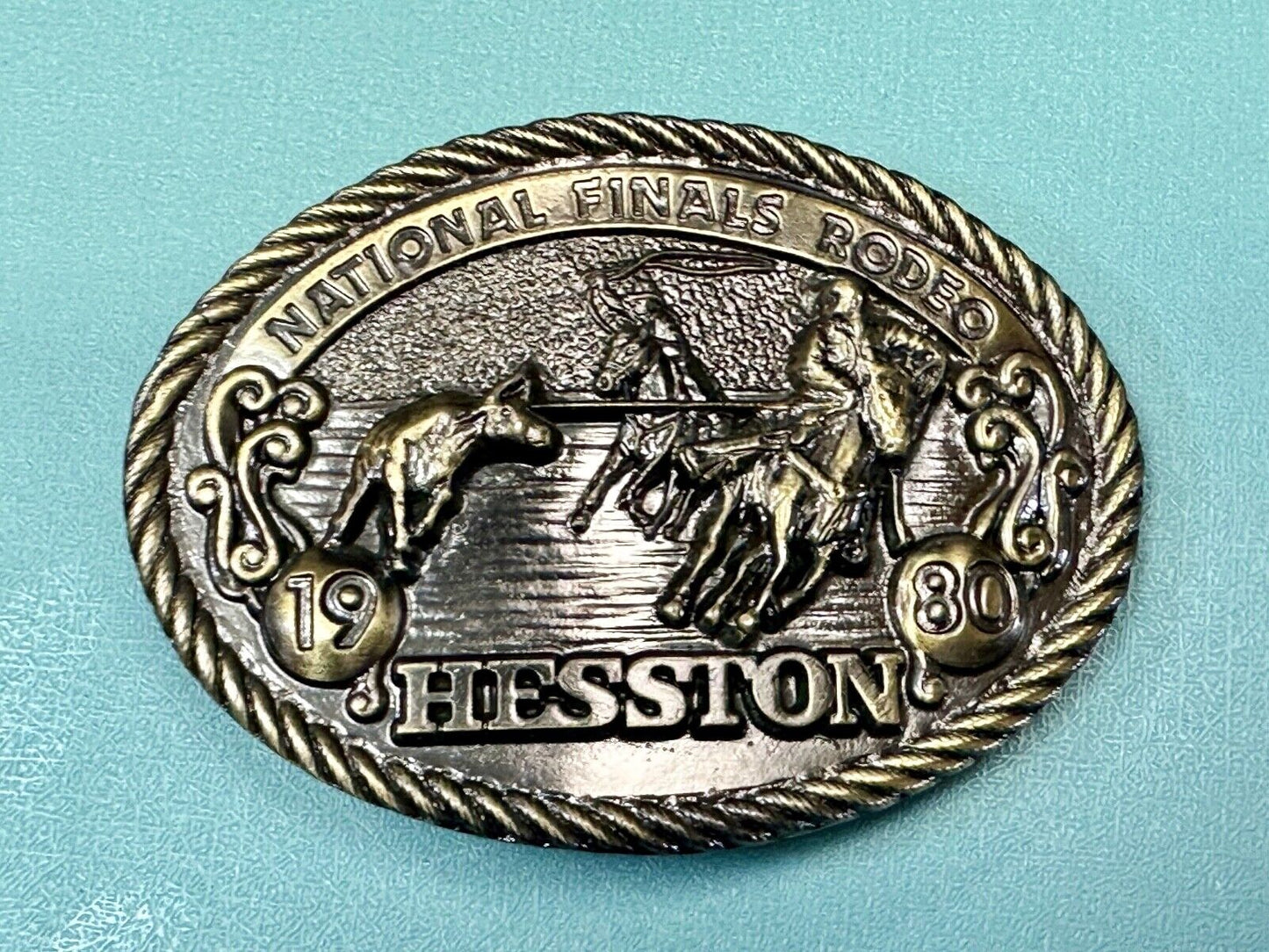 1980 Hesston National Finals Rodeo NFR Limited Edition Collectors Belt Buckle