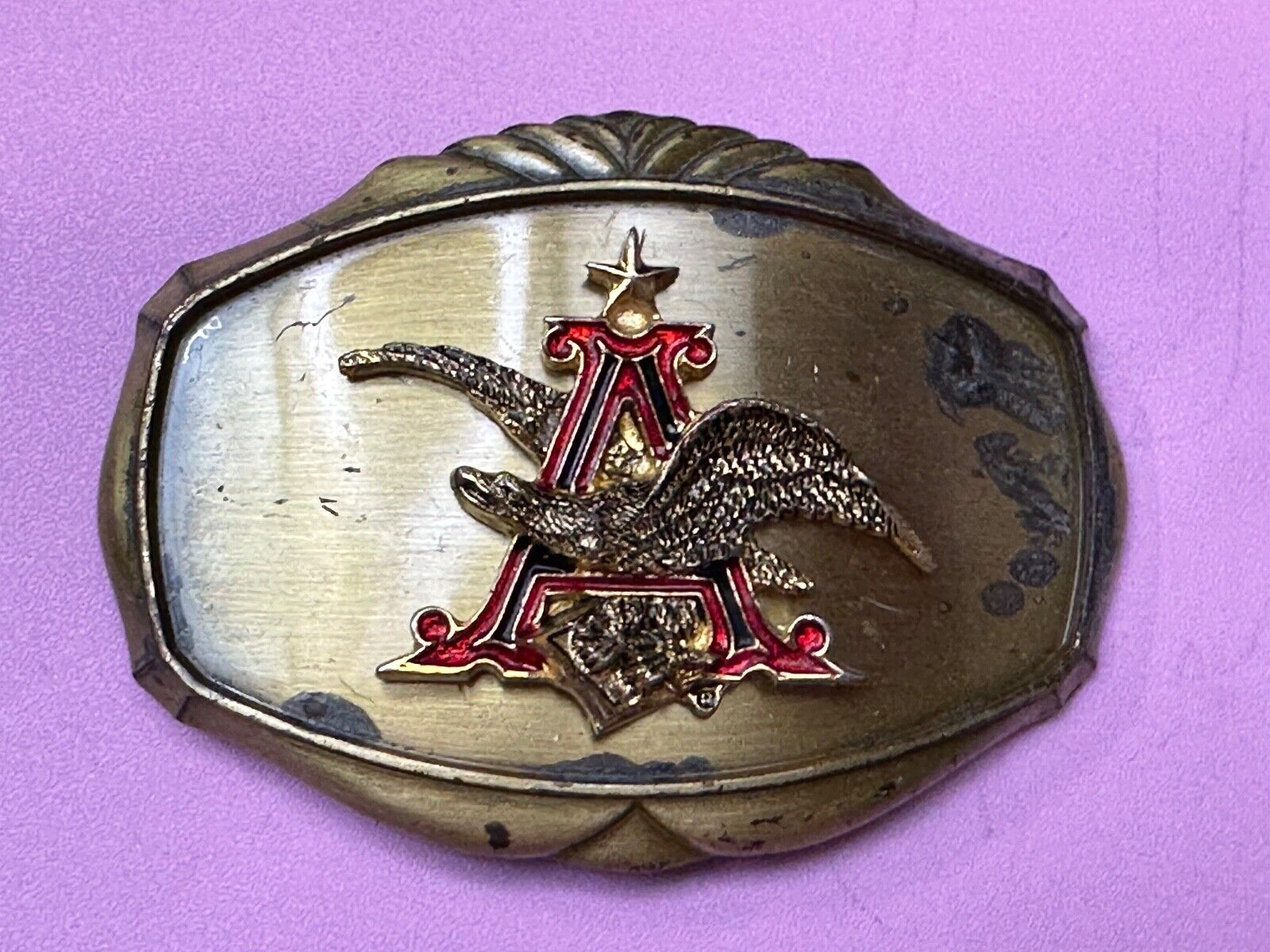 ANHEUSER BUSCH Vintage 1978 Beer Collectors Brewery Raintree Belt Buckle