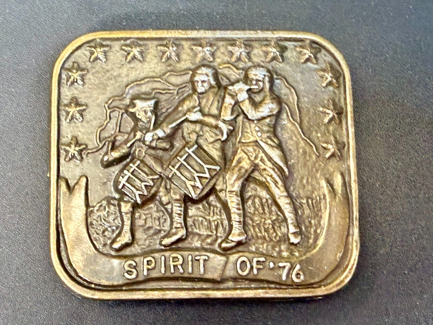 American Bicentennial The Spirit of 76 Patriotic Marching Band Belt Buckle