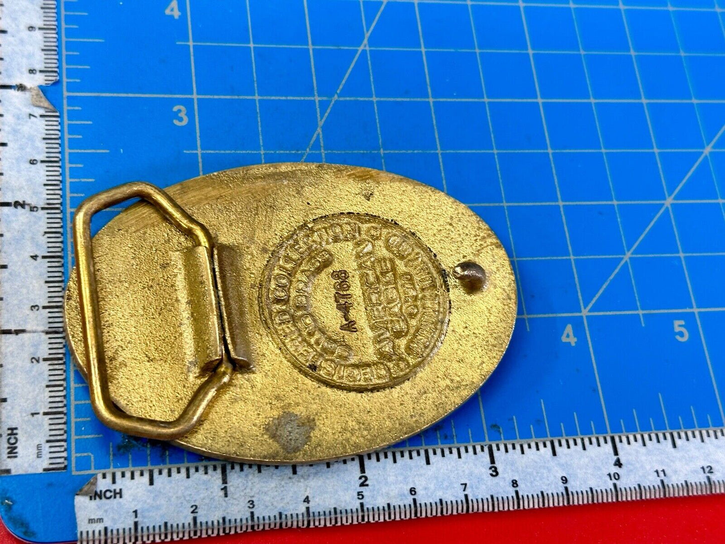 United We Stand Patriotic America USA pride - vintage Heritage Mint belt buckle